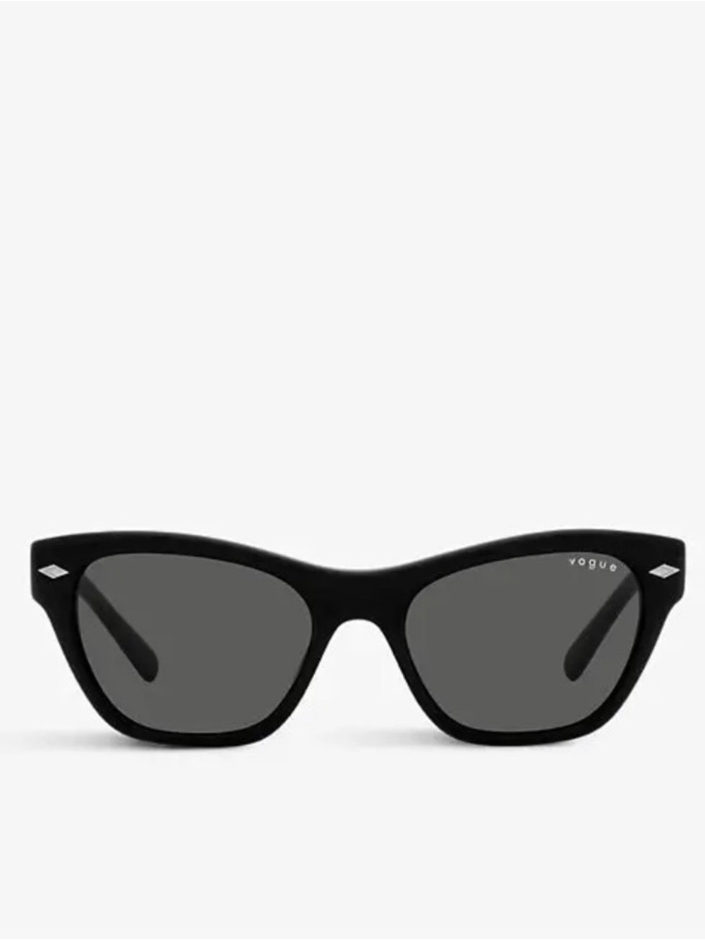 RARE VOGUE x HAILEY Black Cat-Eye Wayfarer Sunglasses with Dark Gray Lenses